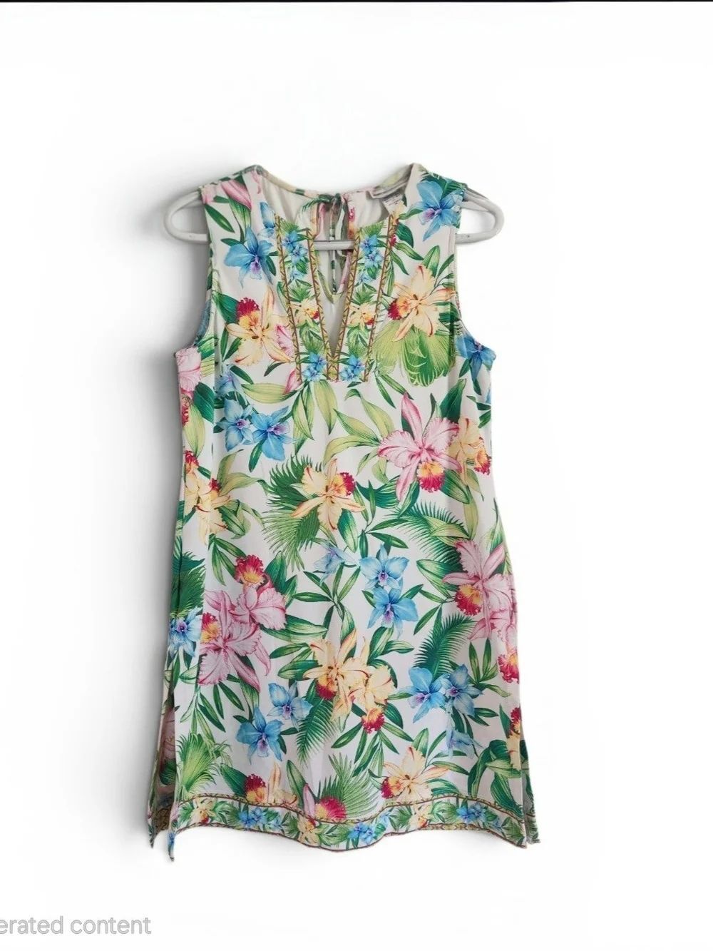 Tommy Bahama Beach Romper Orchid Garden Split Neck Size SP